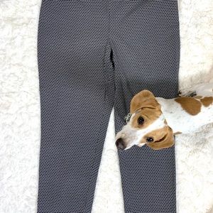 Chico's Black and White Ankle Cropped Pants with Tailored Fit